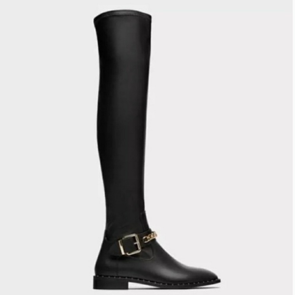 SOLD!!!NEW FLAT OVER THE KNEE ZARA BOOTS - Picture 2 of 8